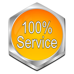 100% Service button - 3D illustration