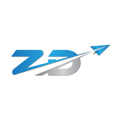ZD initial letter logo origami paper plane