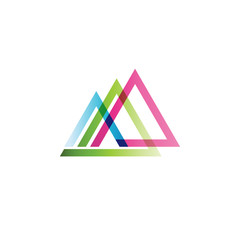 color letter A logo template