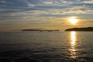 Fototapeta na wymiar The sunset of Japanese sea