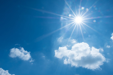 Naklejka na ściany i meble nuage ciel bleu halo soleil reflet étoile temps météo beau