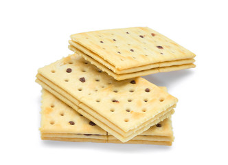 three biscuits isolated on white background