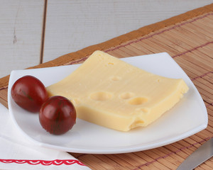 Preparing breakfast with cheese