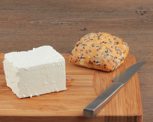 Preparing breakfast with cheese