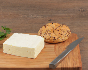 Preparing breakfast with cheese