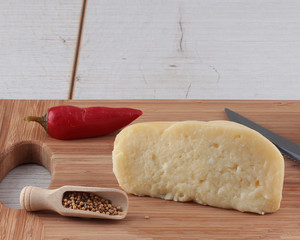 Preparing breakfast with cheese