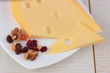 Preparing breakfast with cheese
