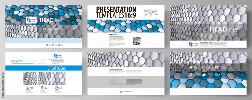 Poster business templates in hd format for presentation slides. easy editable vector layouts in flat design