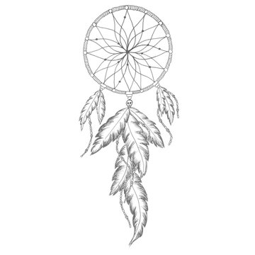 dreamcatcher drawing simple