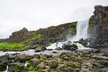 Oxararfoss waterfall in Thingvellir national park