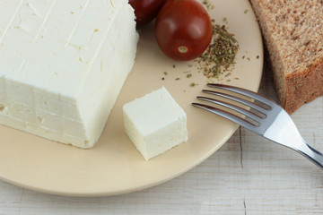 Preparing breakfast with cheese