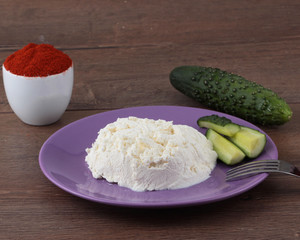 Preparing breakfast with cheese