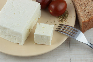 Preparing breakfast with cheese