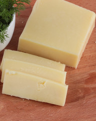 Preparing breakfast with cheese