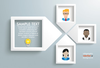 Paper Arrow Frames Solution Humans Infographic