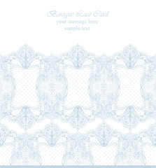 Vintage delicate Lace card. Handmade ornament for invitations, prints, decor, greetingcards. Vector illustration