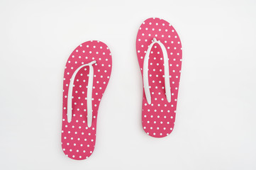 pink sandals isolated on white background