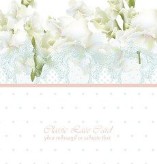 Vintage floral card Vector. delicate summer card. Springtime fresh natural composition