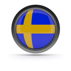 Steel badge with Swedish flag