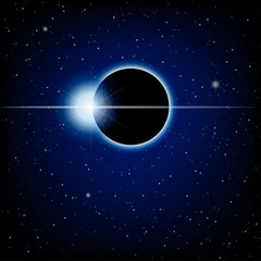 Lunar Eclipse Deep Blue Space Background