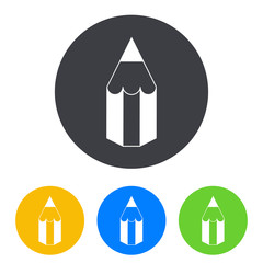 Icono plano lapiz en circulo varios colores