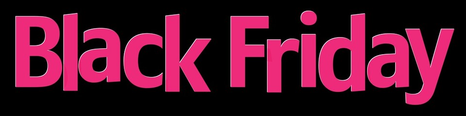 Black Friday banner pink on a black background.