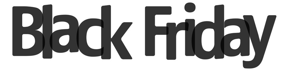 Black Friday banner black transparent on a white background.