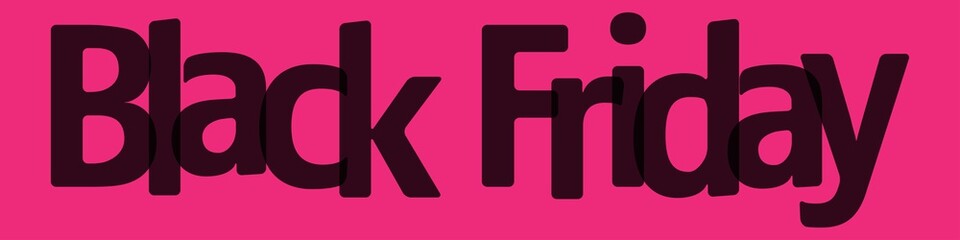 Black Friday banner black transparent on a pink background.