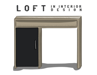 Table in color. Loft in interior design eps 10 illustration