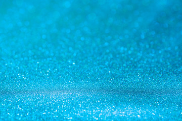 Abstract bokeh blue color background with soft light effect