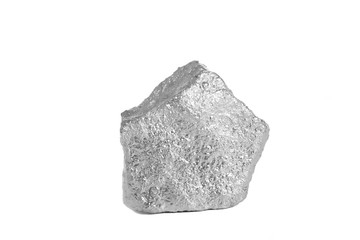 Silver nugget isolated on white background