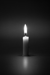 still life candle light with abstract black and white concept
