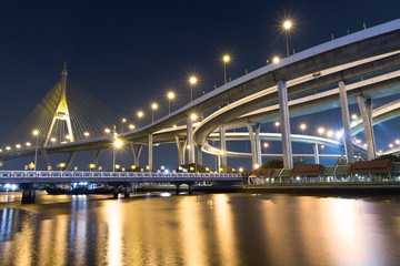 Fototapeta na wymiar Bhumibol Bridge, Bangkok