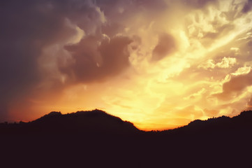 The view of the twilight silhouette
