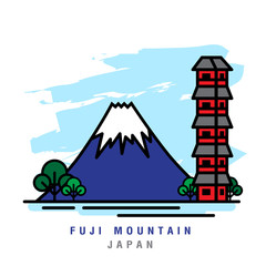 Illustrator of Fuji Mountain. Vector Illustration