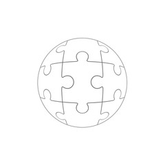 Jigsaw puzzle in the form of a circle. Vector