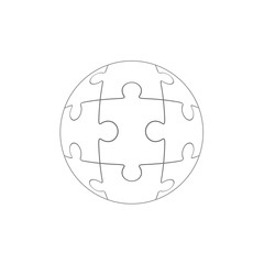 Jigsaw puzzle in the form of a circle. Vector