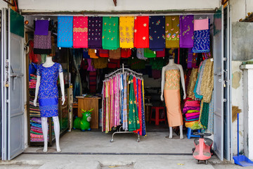 Traditional fashion shop in Mandalay, Myanmar
