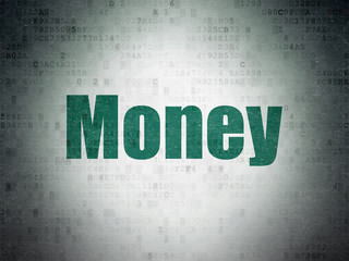 Money concept: Money on Digital Data Paper background