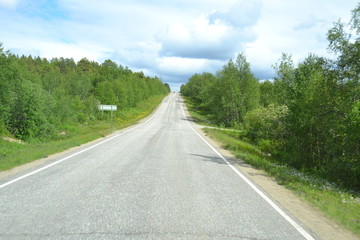 Fototapeta na wymiar Straße in Finnland