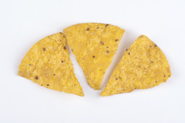 Corn chips isolated on white