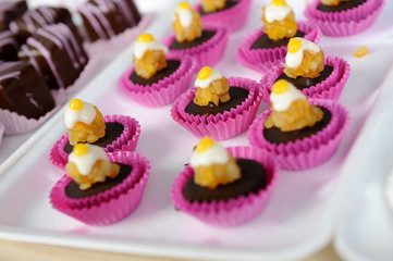 Tasty cupcakes on the plate