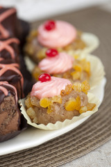 Small cakes with cherry