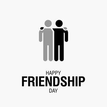 Happy Friendship Day text for friends greeting card simple design