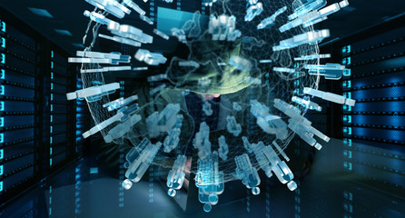 Hacker accessing to personal data information with a computer 3D rendering