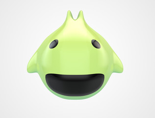 3d render cartoon green.