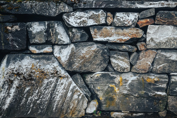 Stone gray wall background, brick rock texture, stone texture