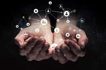 Social interaction concept . 3D render