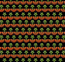 Rovan pattern in modern line style. Vector illustration on a black background.