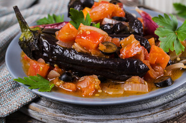 Stewed eggplant with vegetables